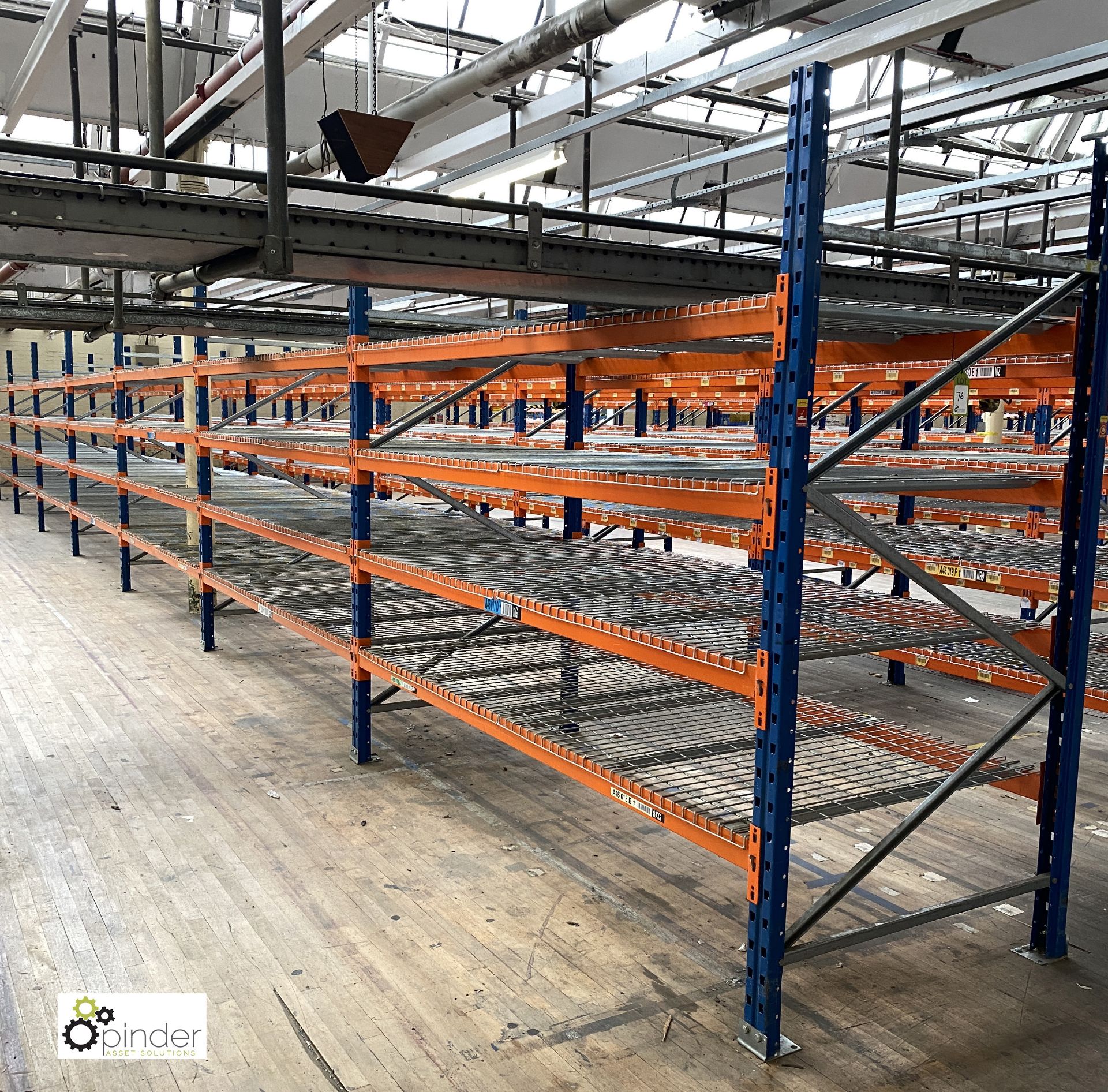 7 bays PSS 2K85 16 boltless Stock Racking, comprising 8 uprights 2400mm x 1200mm, 56 beams 2700mm,