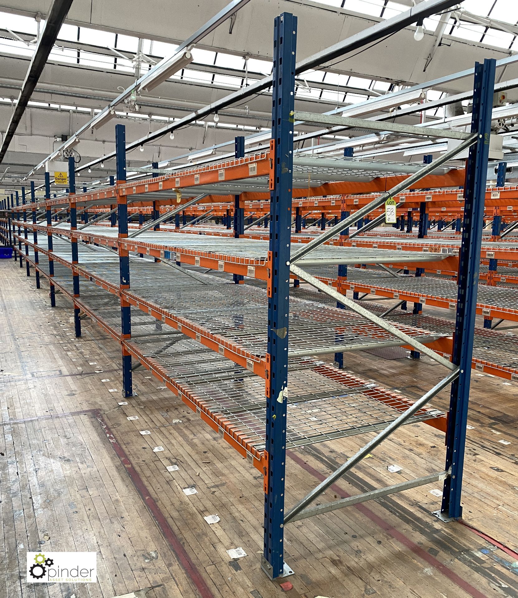 7 bays PSS 2K85 16 boltless Stock Racking, comprising 8 uprights 2400mm x 1200mm, 56 beams 2700mm,