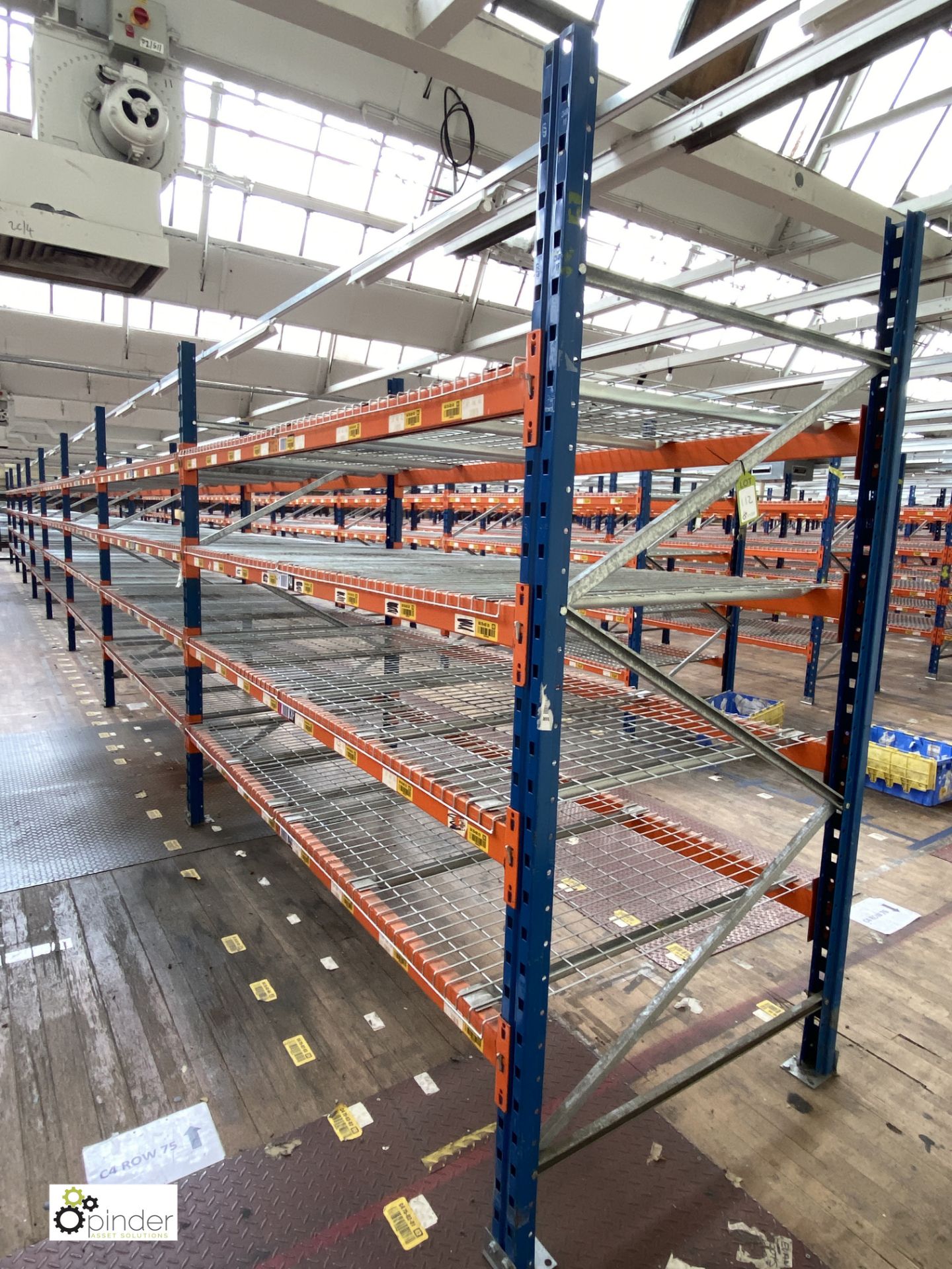 8 bays PSS 2K85 16 boltless Stock Racking, comprising 9 uprights 2400mm x 1200mm, 64 beams 2700mm,