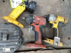 3 various rechargeable Hand Tools (no batteries – spares or repairs)