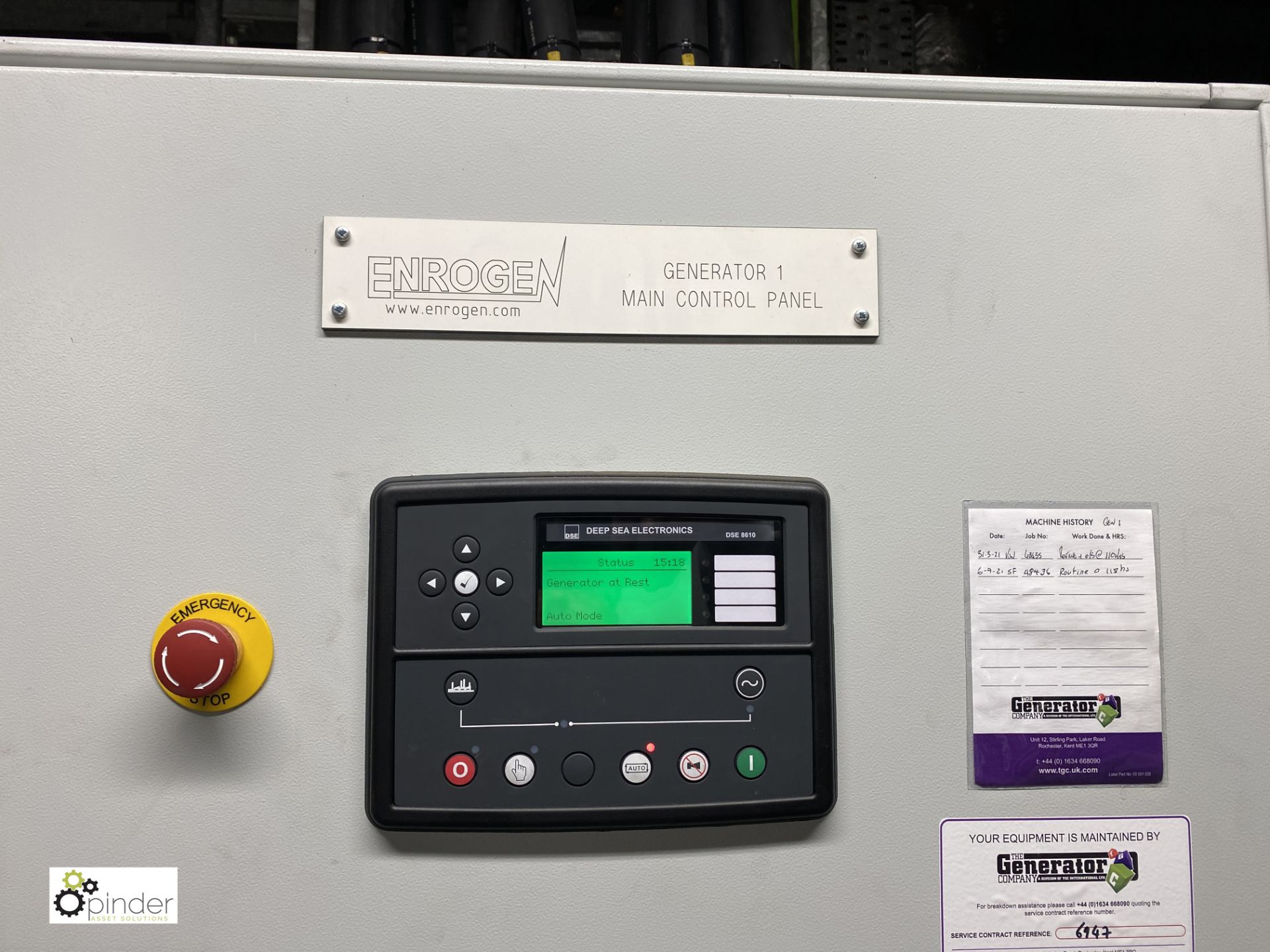 Cummins C900D5 Generator, base rating 910kva, 728kw, 50 hertz, hours run 119, serial number - Image 13 of 14