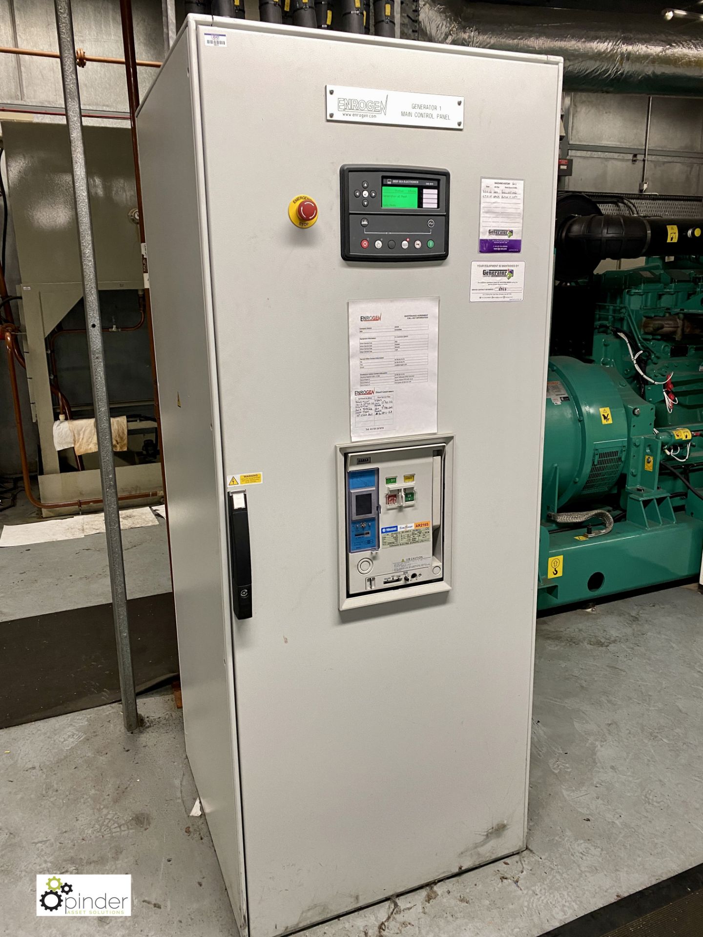 Cummins C900D5 Generator, base rating 910kva, 728kw, 50 hertz, hours run 119, serial number - Image 5 of 14