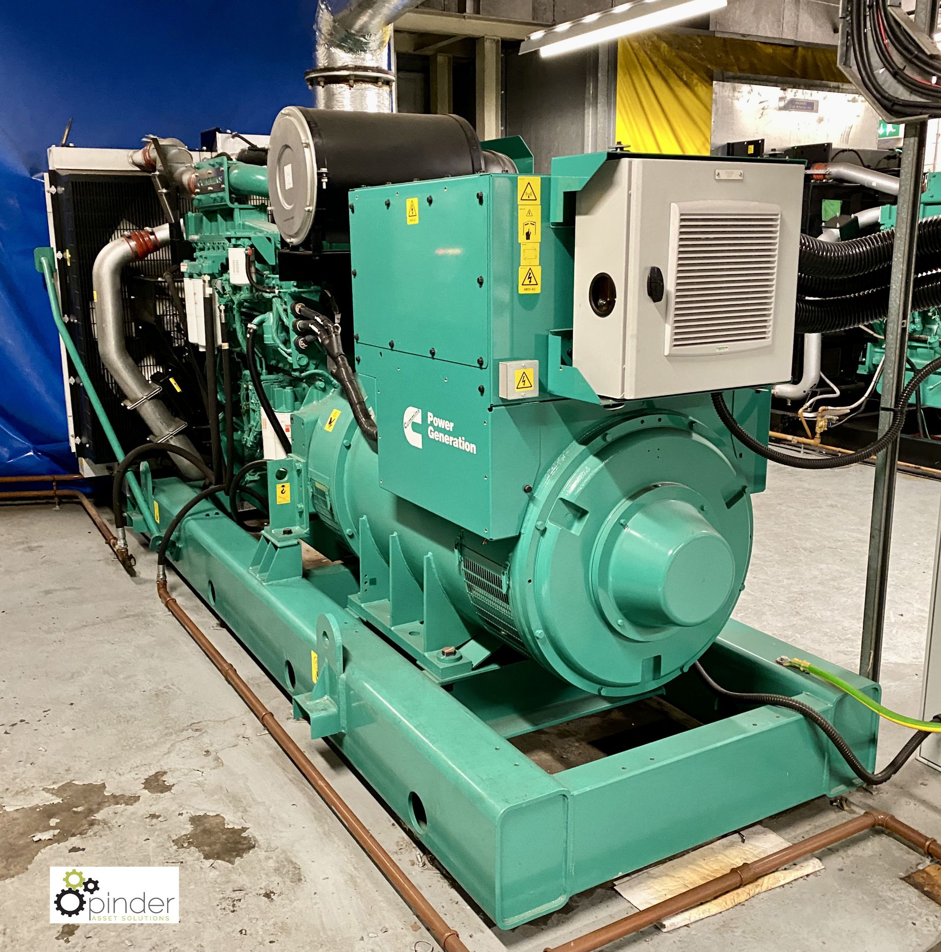 Cummins C900D5 Generator, base rating 910kva, 728kw, 50 hertz, hours run 119, serial number - Image 11 of 14