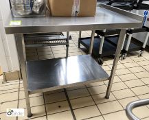 Stainless steel Preparation Table, 1000mm wide x 700mm deep x 860mm high, with undershelf and rear