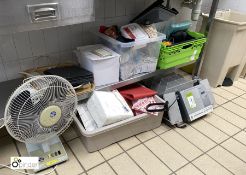 Napkins, Serving Slates, Desk Fan, etc, as lotted