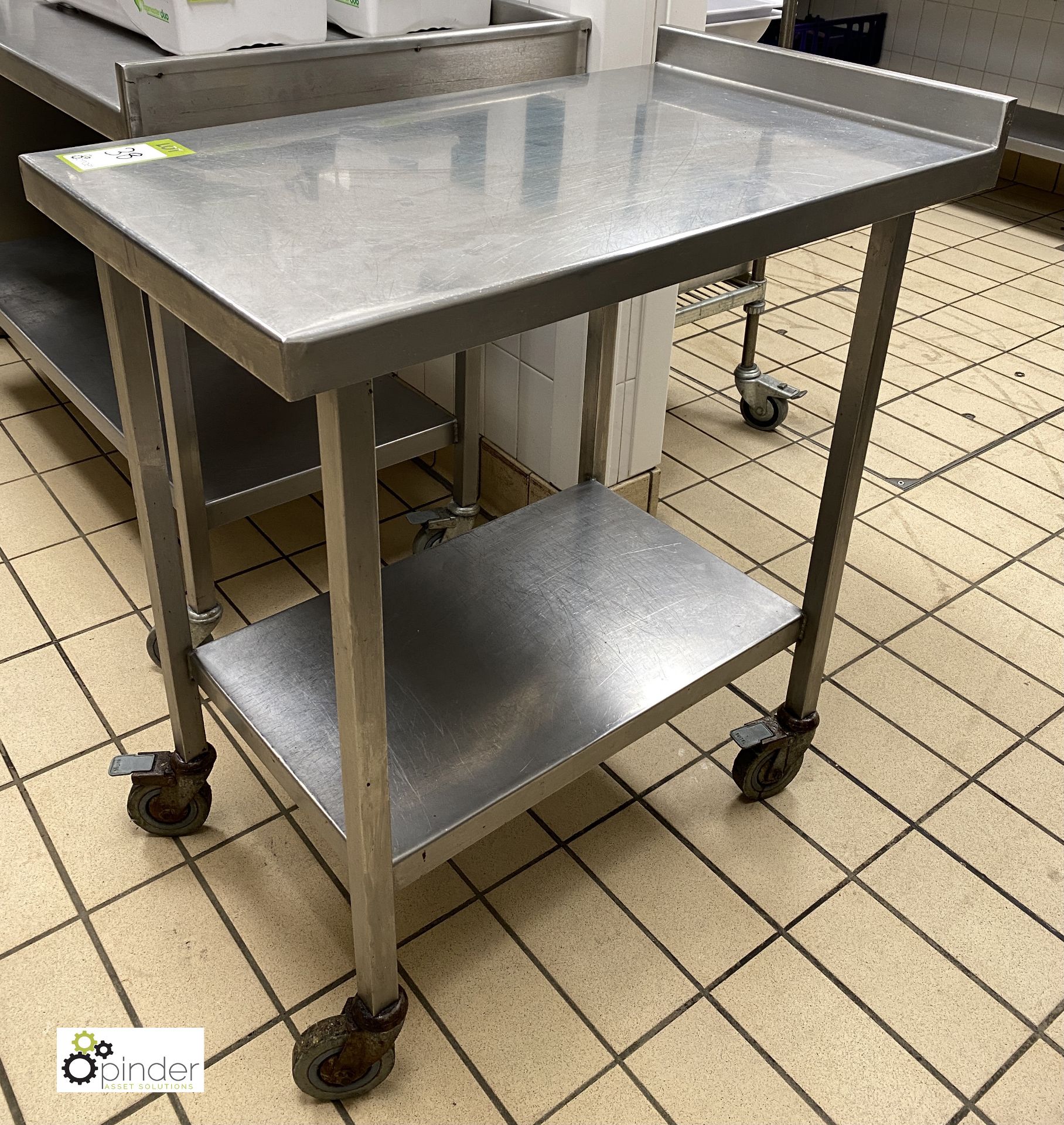 Stainless steel mobile Preparation Table, 500mm wide x 840mm deep x 870mm high, with undershelf - Image 3 of 3