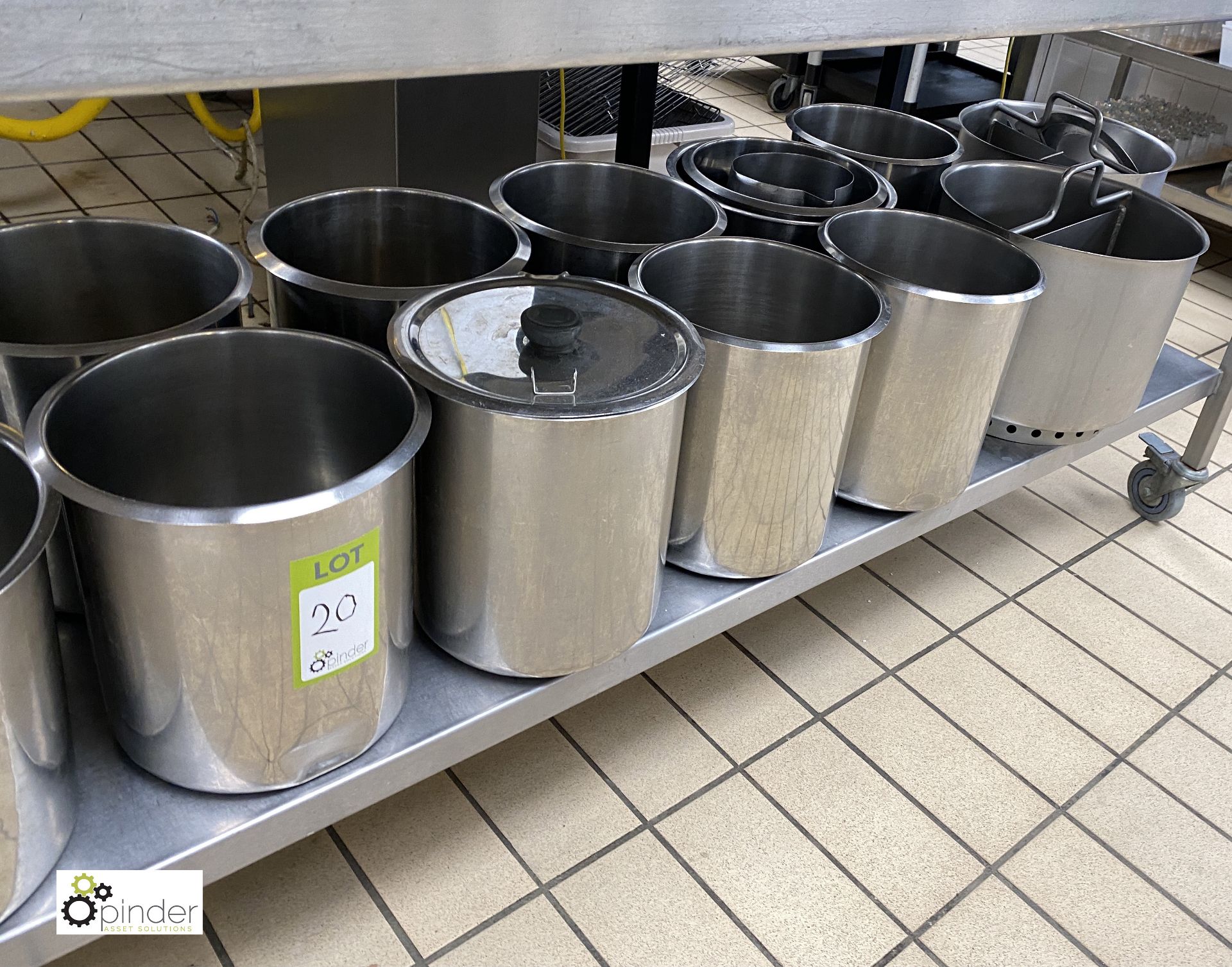 12 stainless steel Pots and 2 stainless steel Divider Pots, with handles - Image 2 of 8