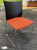 6 Connection MXP1A/AFAE/1 Jamaica chrome tubular framed stackable Meeting Chairs, with upholstered