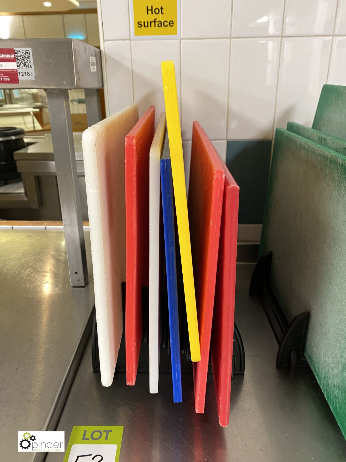 7 various nylon Cutting Boards, with storage rack - Image 2 of 2