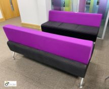 Pair upholstered multi coloured Breakout Sofas, 1600mm (located on 3rd floor)