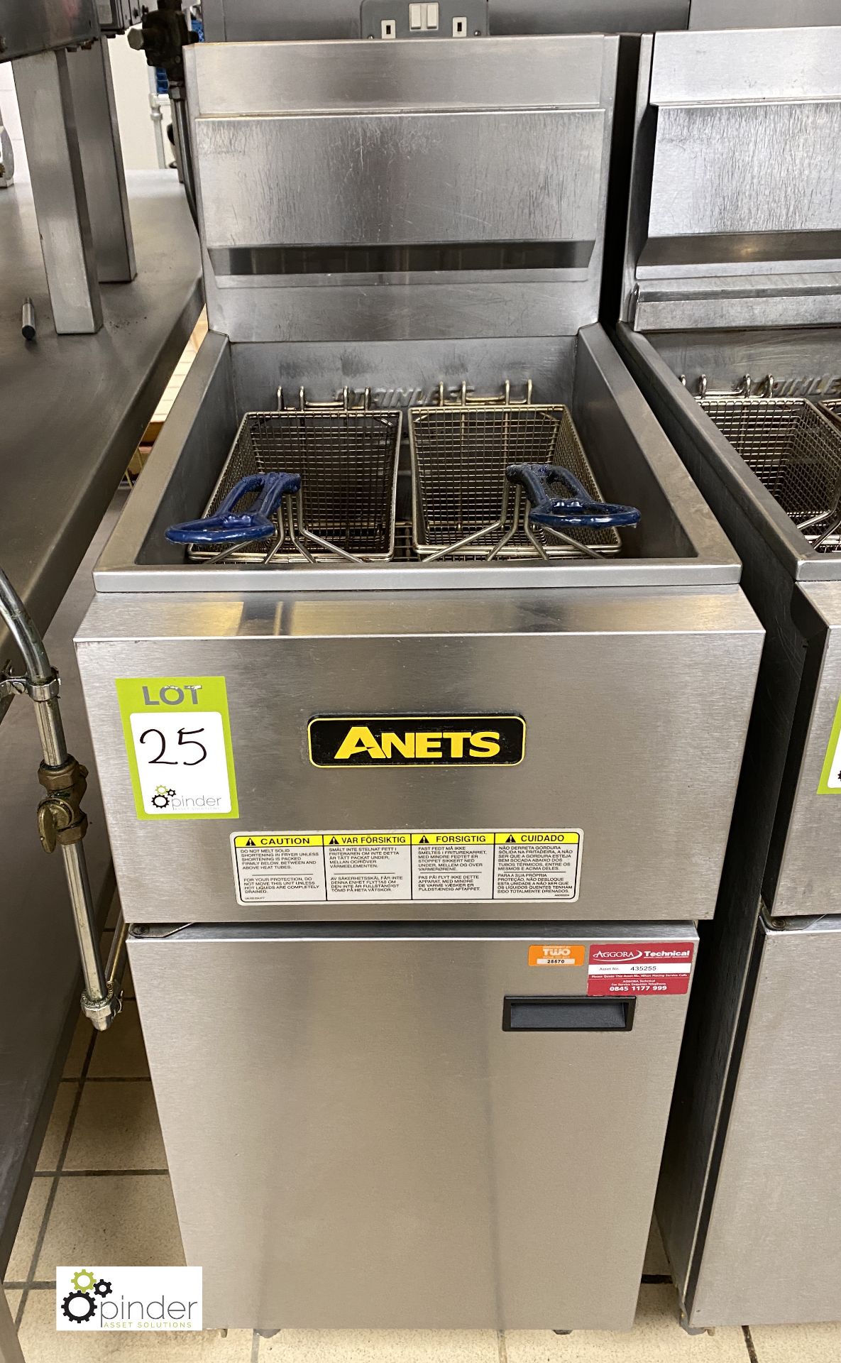 Anets SLG50 stainless steel gas fired twin basket Deep Fat Fryer