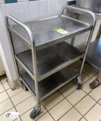 Stainless steel 3-tier Trolley, 600mm wide x 400mm deep x 790mm high