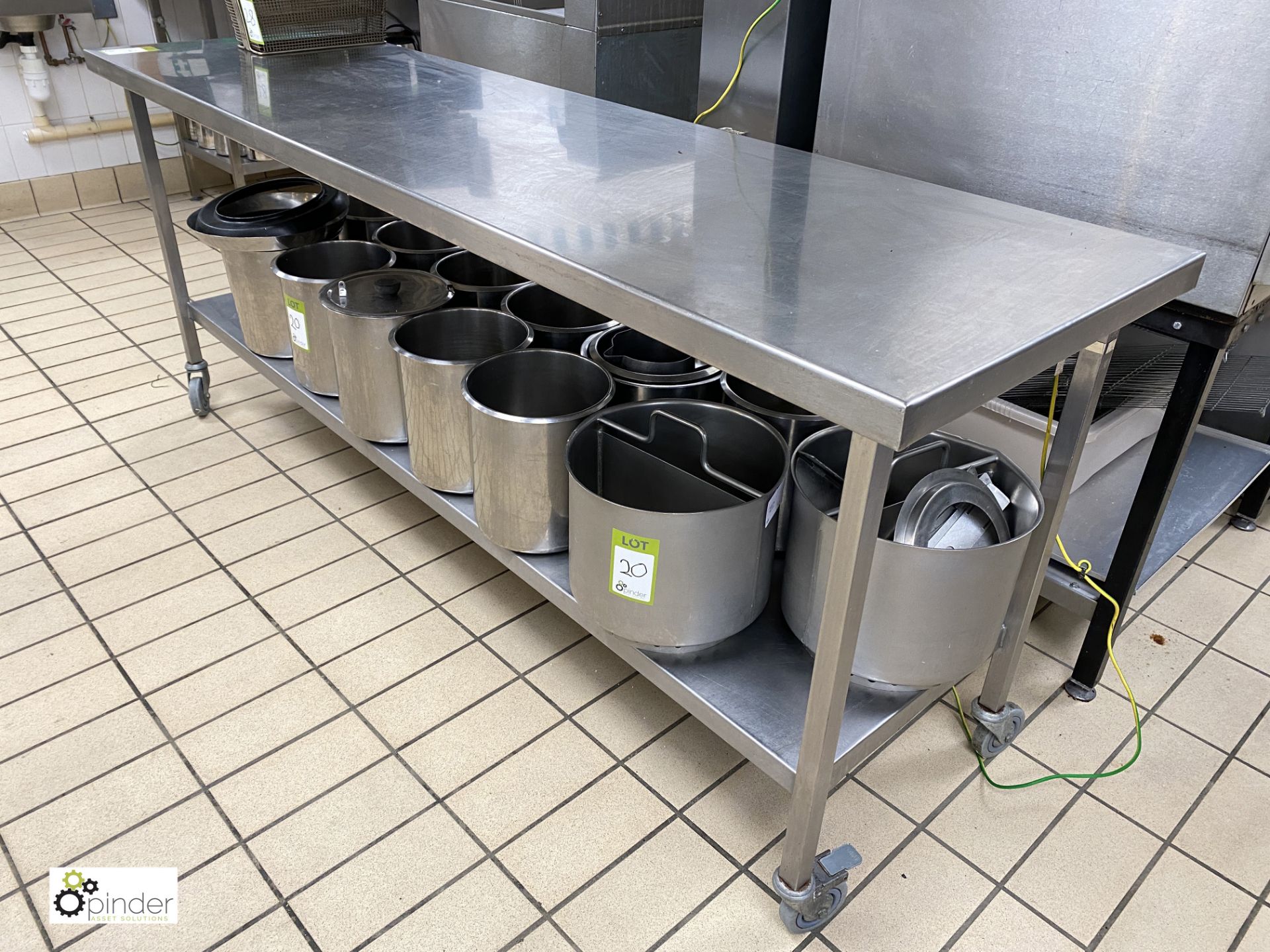 Stainless steel mobile Preparation Table, 2100mm wide x 600mm deep x 860mm high - Image 2 of 2