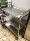 Stainless steel 3-tier Trolley, 800mm wide x 510mm deep x 850mm high
