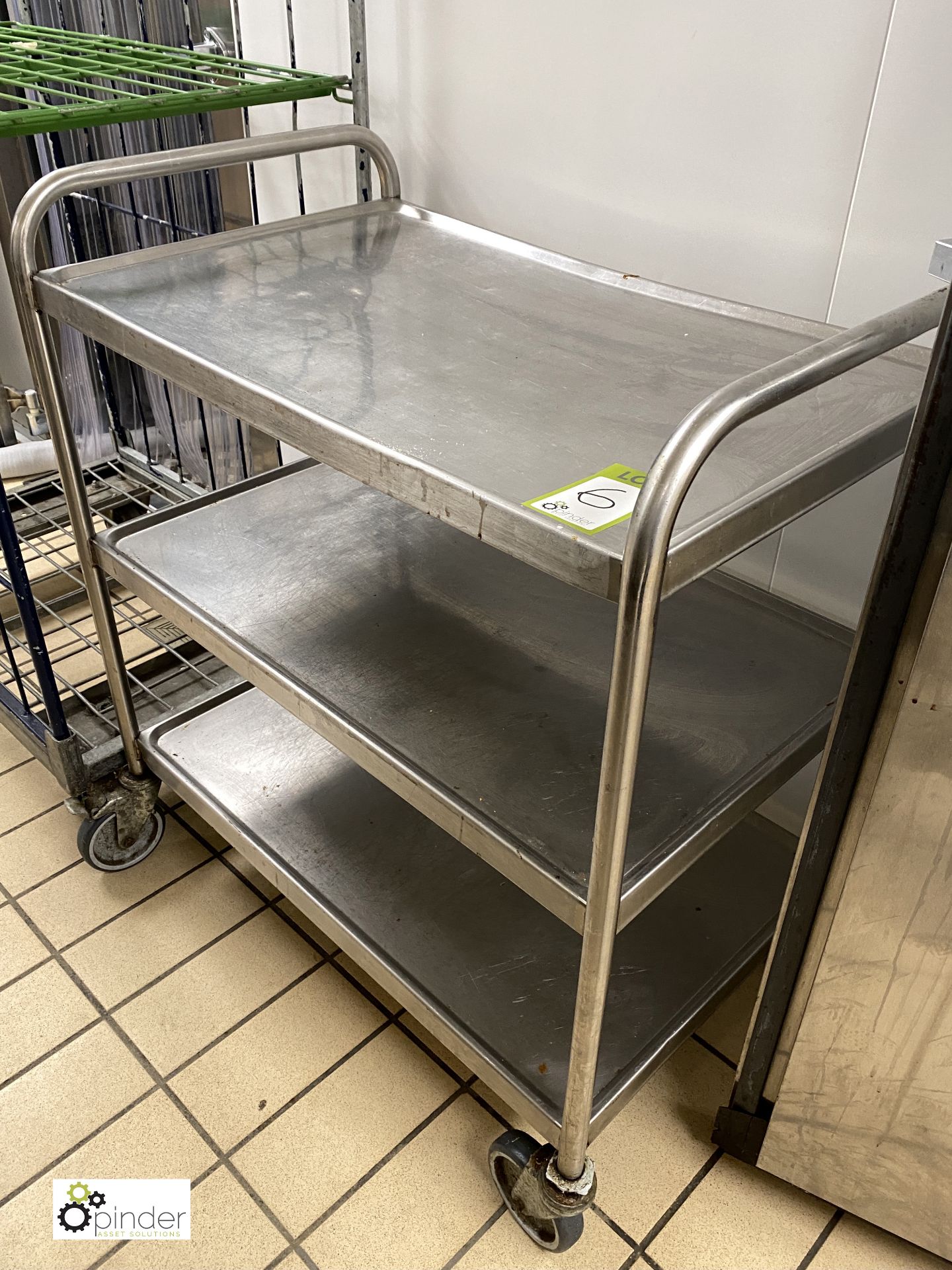 Stainless steel 3-tier Trolley, 800mm wide x 510mm deep x 850mm high