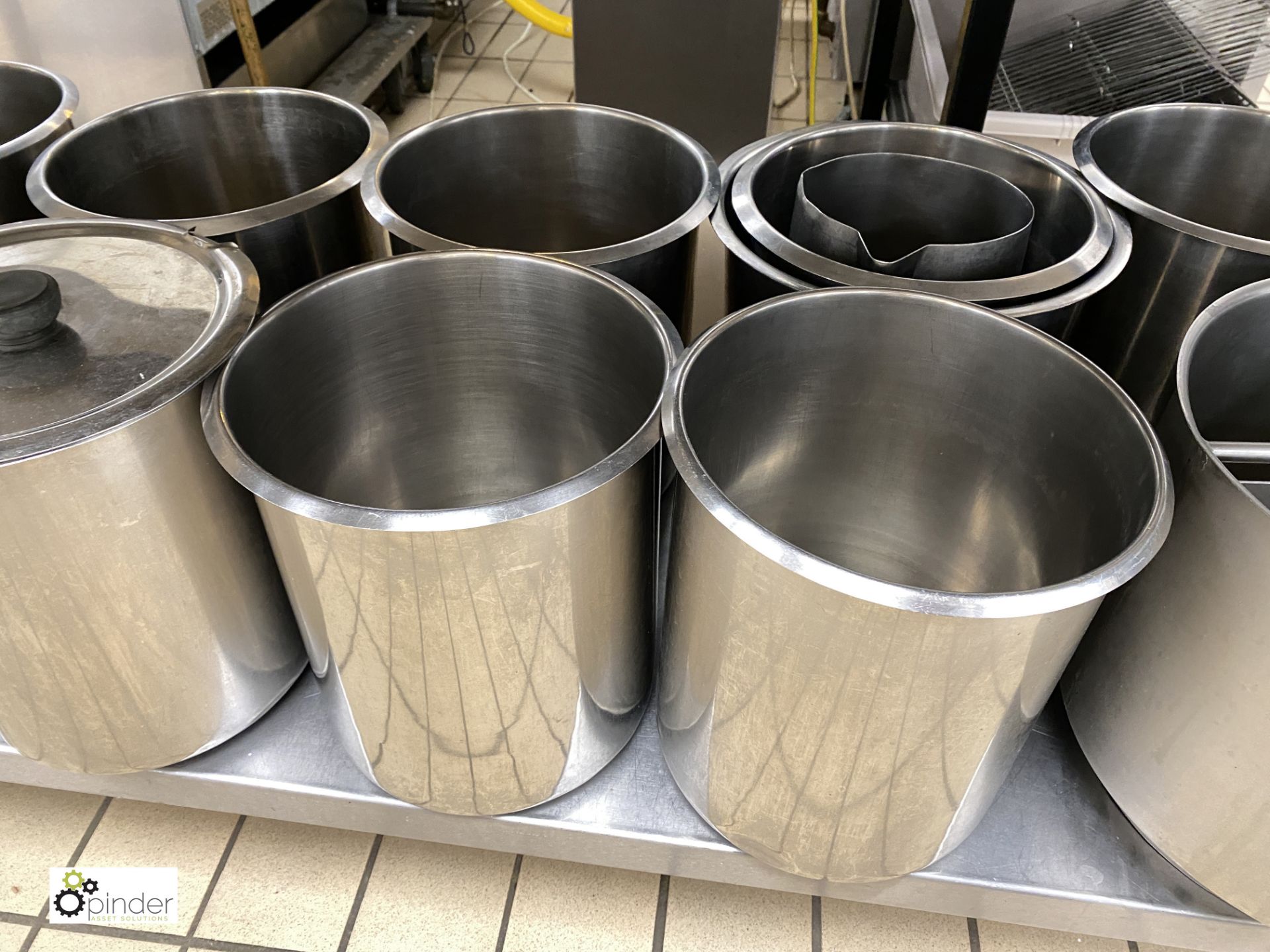 12 stainless steel Pots and 2 stainless steel Divider Pots, with handles - Image 7 of 8