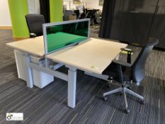 Beech effect 2-person Office Desk Pod comprising 2 desks each 1400mm x 800mm x 730mm with shared