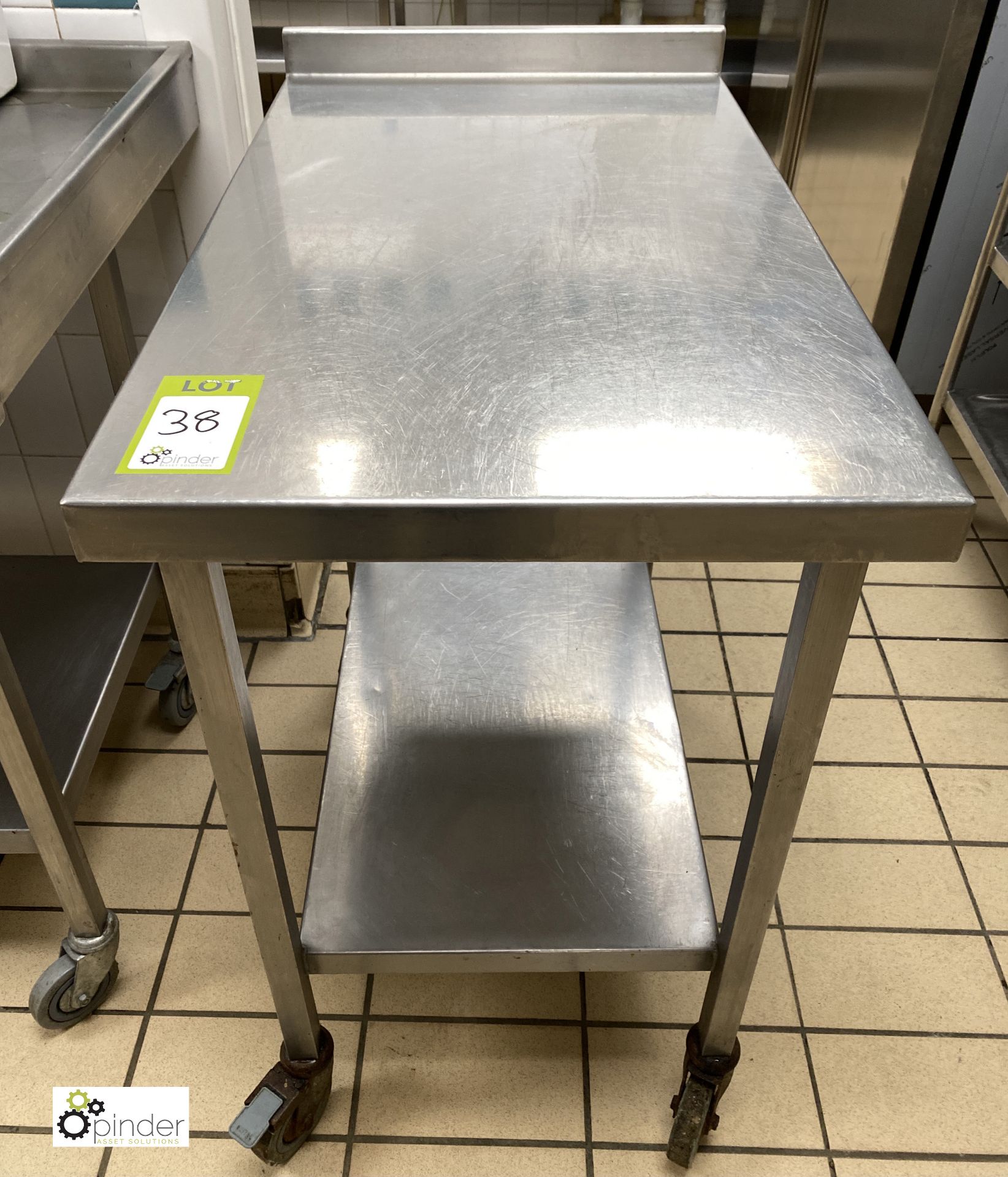 Stainless steel mobile Preparation Table, 500mm wide x 840mm deep x 870mm high, with undershelf - Image 2 of 3