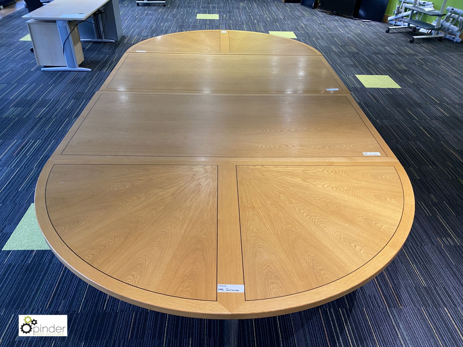 Light oak inlaid 4-section Boardroom Table, total overall dimension 4000mm x 2000mm - Image 7 of 8