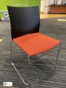 6 Connection MXP1A/AFAE/1 Jamaica chrome tubular framed stackable Meeting Chairs, with upholstered