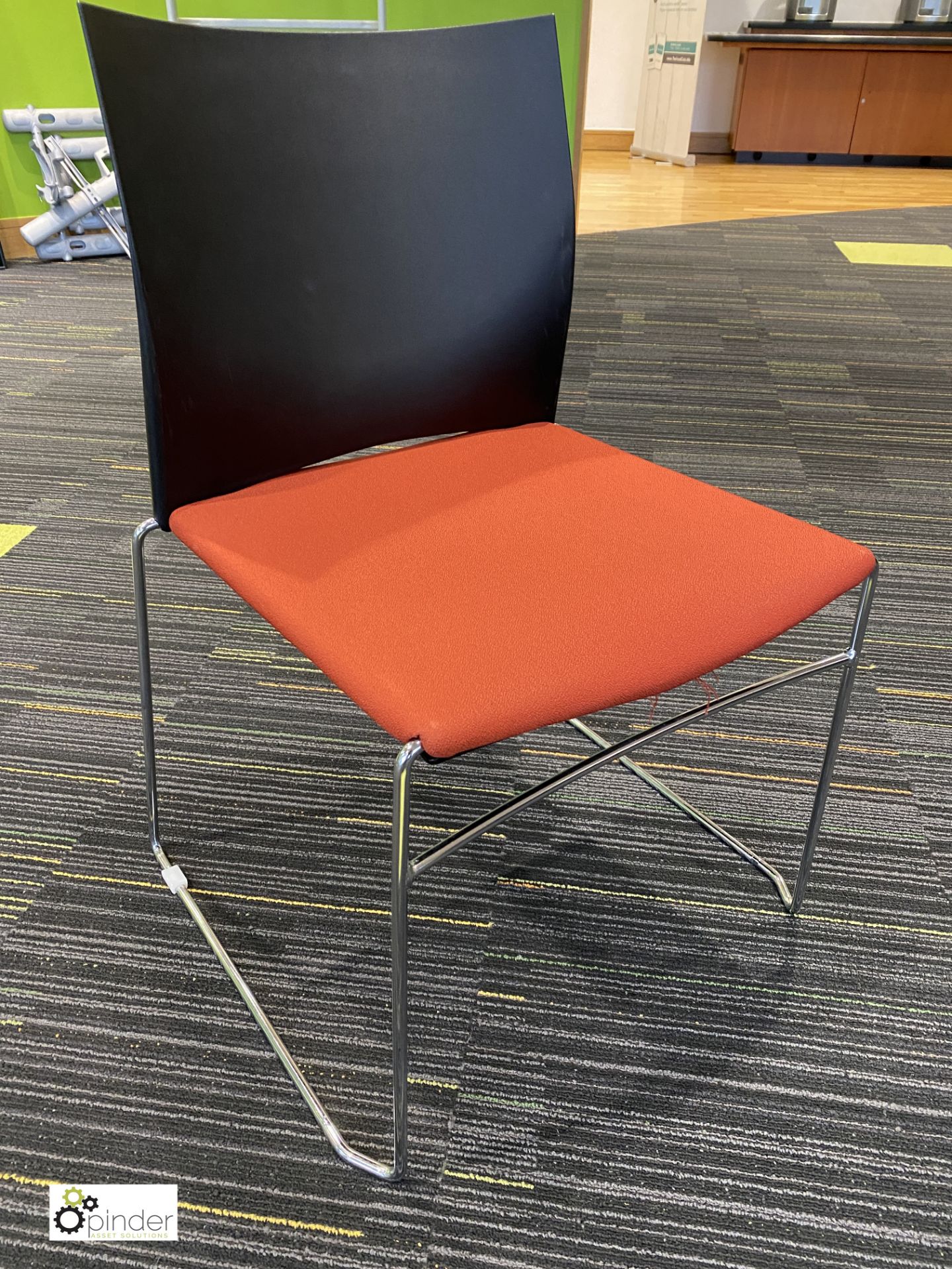 4 Connection MXP1A/AFAE/1 Jamaica chrome tubular framed stackable Meeting Chairs, with upholstered
