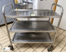 Stainless steel 3-tier Trolley, 850mm wide x 450mm deep x 790mm high