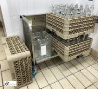 Stainless steel Collection Trolley, with quantity reusable water bottles and 3 bottle baskets