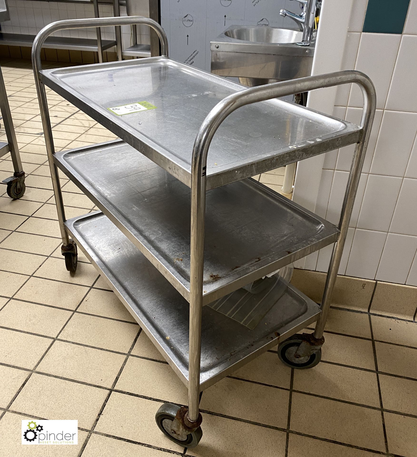 Stainless steel 3-tier Trolley, 850mm wide x 450mm deep x 790mm high - Image 2 of 2