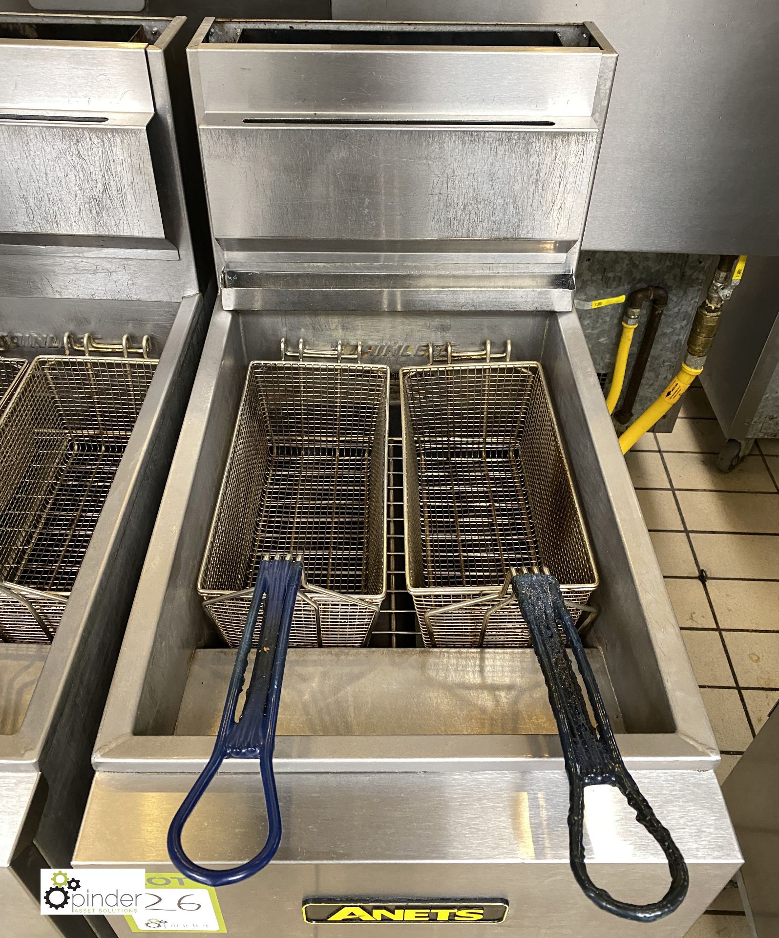 Anets SLG50 stainless steel gas fired twin basket Deep Fat Fryer - Image 2 of 4