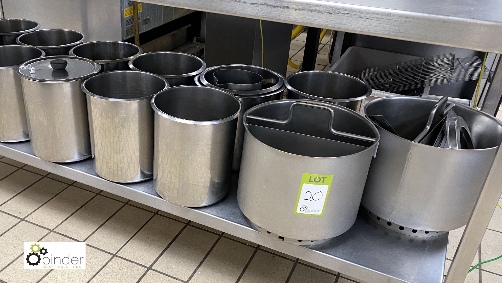 12 stainless steel Pots and 2 stainless steel Divider Pots, with handles - Image 4 of 8