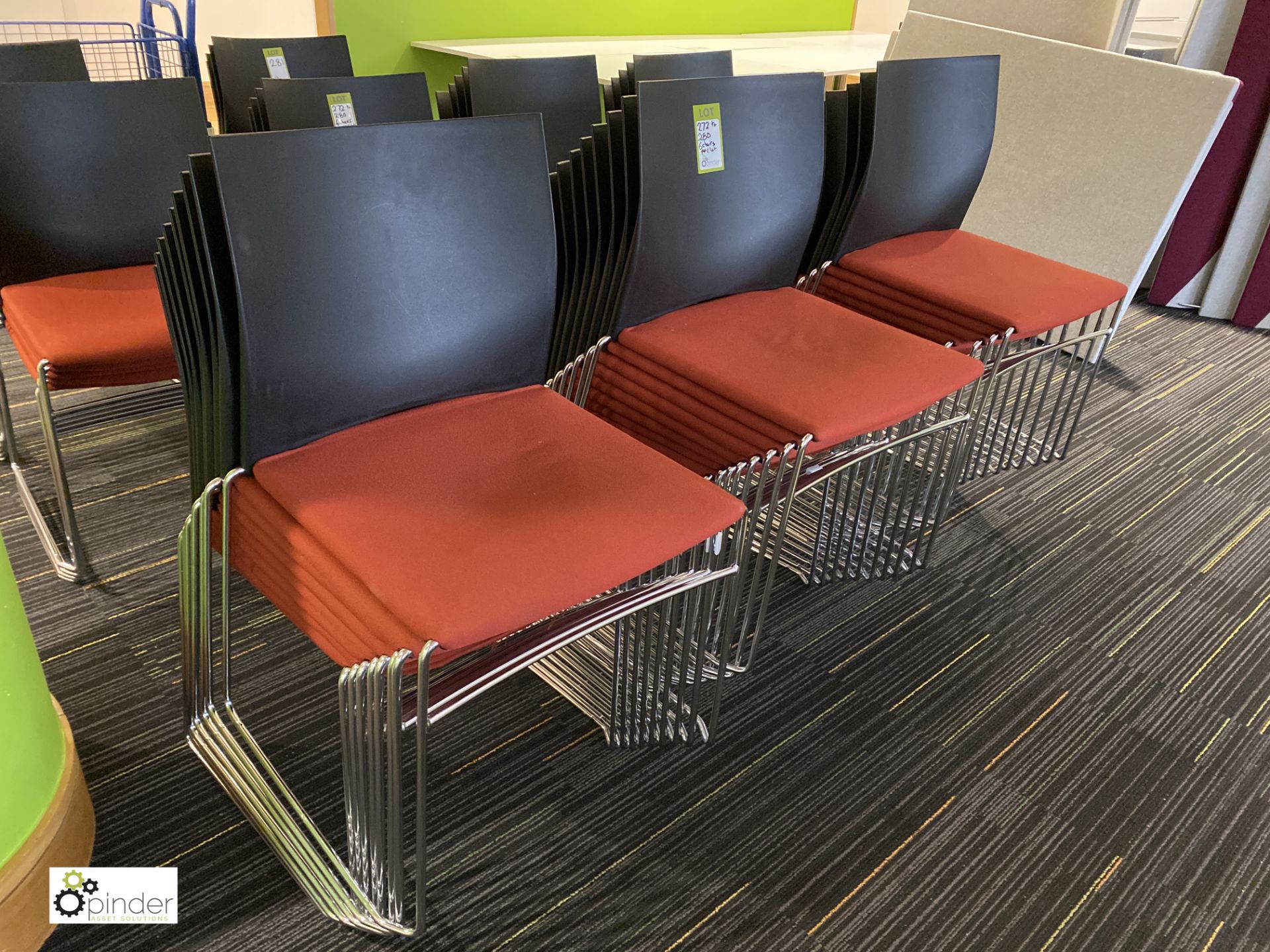 4 Connection MXP1A/AFAE/1 Jamaica chrome tubular framed stackable Meeting Chairs, with upholstered - Image 3 of 3