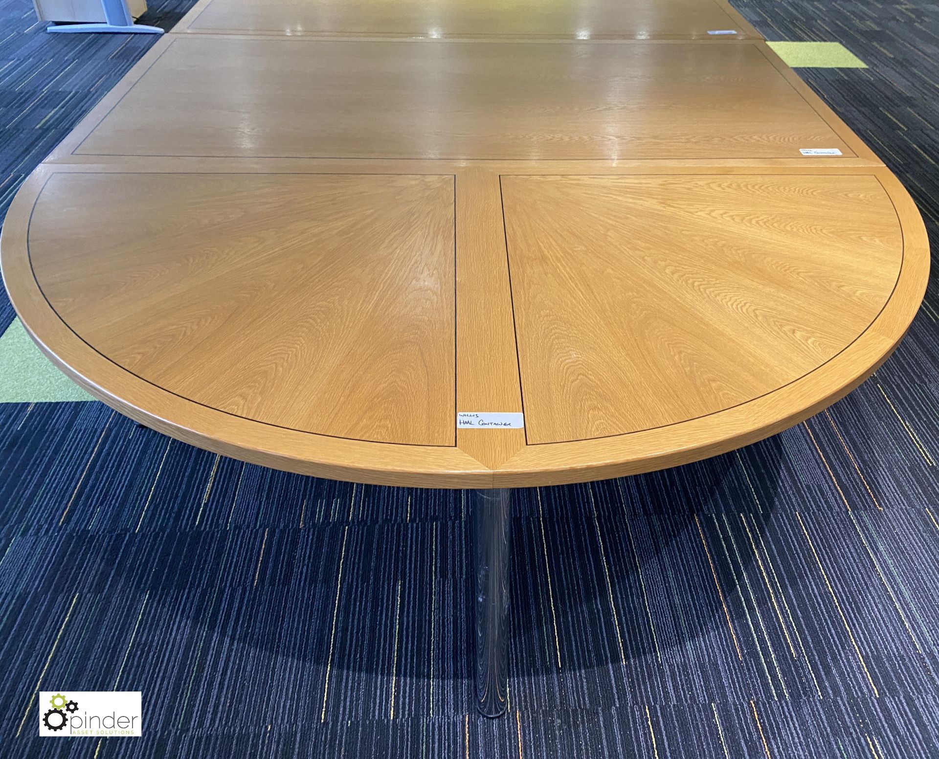 Light oak inlaid 4-section Boardroom Table, total overall dimension 4000mm x 2000mm - Image 6 of 8