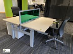 Beech effect 2-person Office Desk Pod comprising 2 desks each 1400mm x 800mm x 730mm with shared