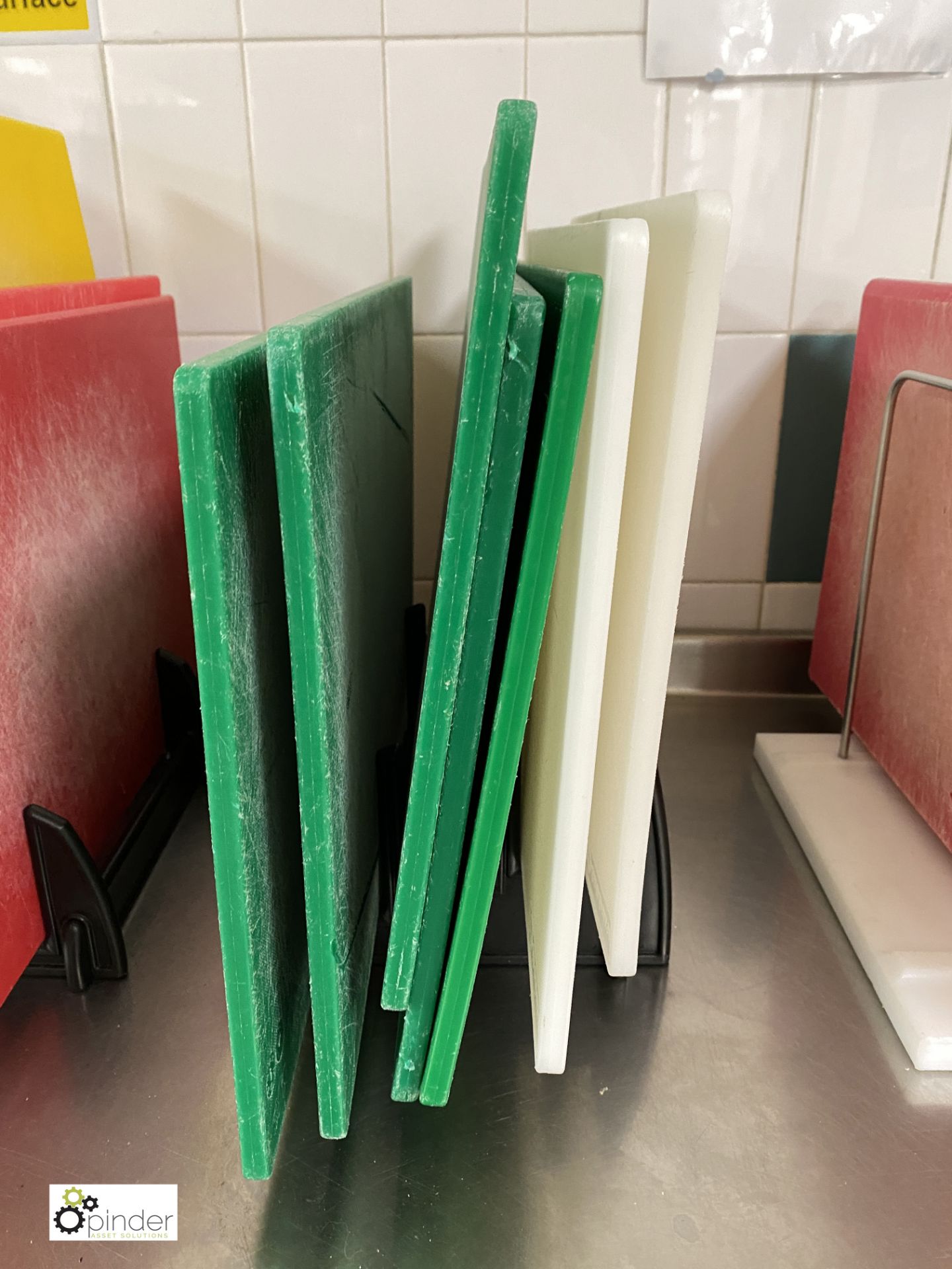 7 various nylon Cutting Boards, with storage rack - Image 2 of 2