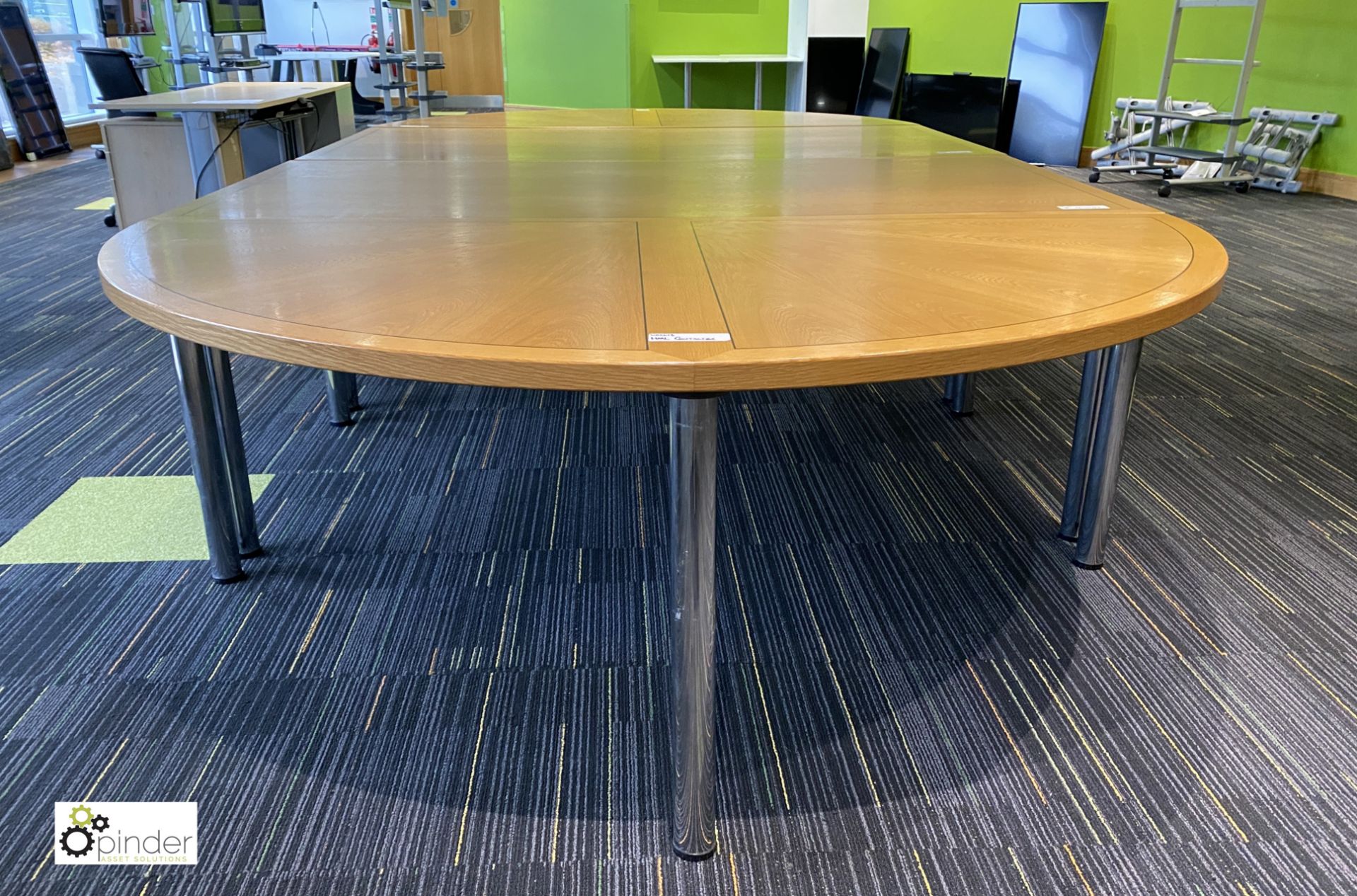 Light oak inlaid 4-section Boardroom Table, total overall dimension 4000mm x 2000mm - Image 8 of 8