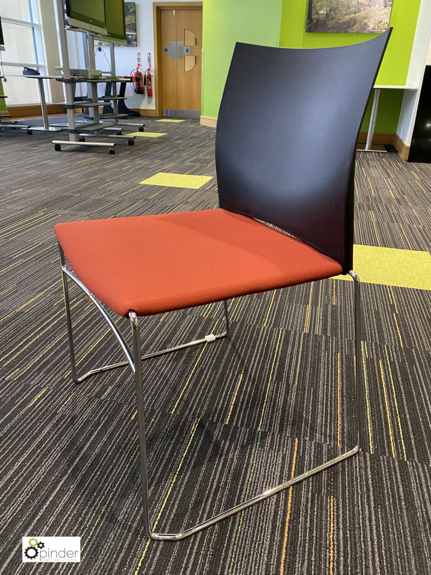 6 Connection MXP1A/AFAE/1 Jamaica chrome tubular framed stackable Meeting Chairs, with upholstered - Image 2 of 3