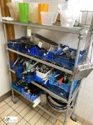 Contents to rack including Hand Whisks, Scoops, Spatulas, Ladles, Tongs, etc (rack is lot 61)