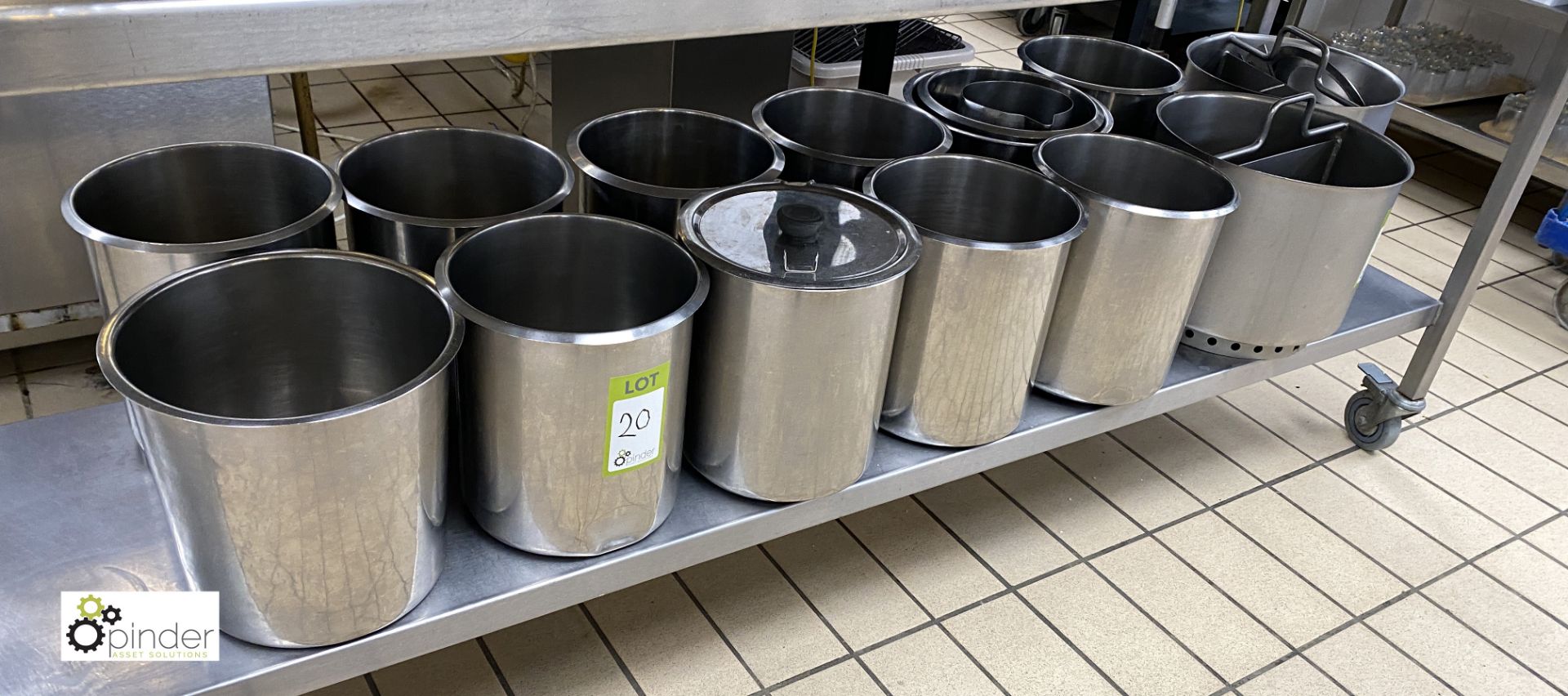 12 stainless steel Pots and 2 stainless steel Divider Pots, with handles - Image 3 of 8