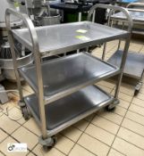 Stainless steel 3-tier Trolley, 740mm wide x 500mm deep x 850mm high