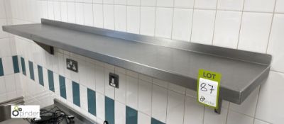 Stainless steel wall mounted Shelf, 1750mm wide x 300mm deep