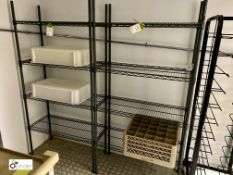 2 4-tier Racks, 900mm wide x 400mm deep x 1820mm high (in cold room 1)