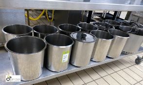 12 stainless steel Pots and 2 stainless steel Divider Pots, with handles