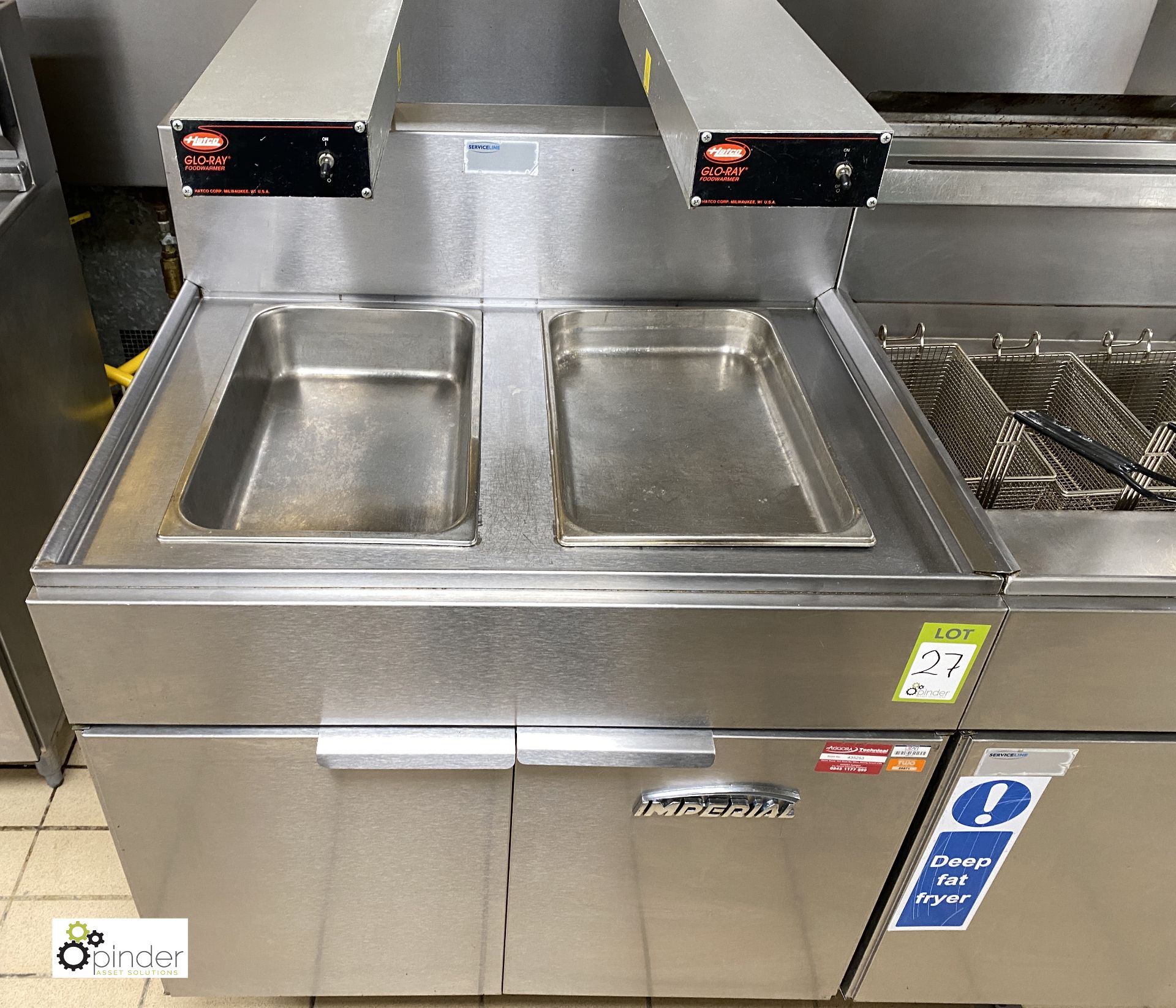 Imperial CIFSSP stainless steel mobile gas fired 5-basket Chip Fryer, attached to Imperial IF-DS- - Image 7 of 11