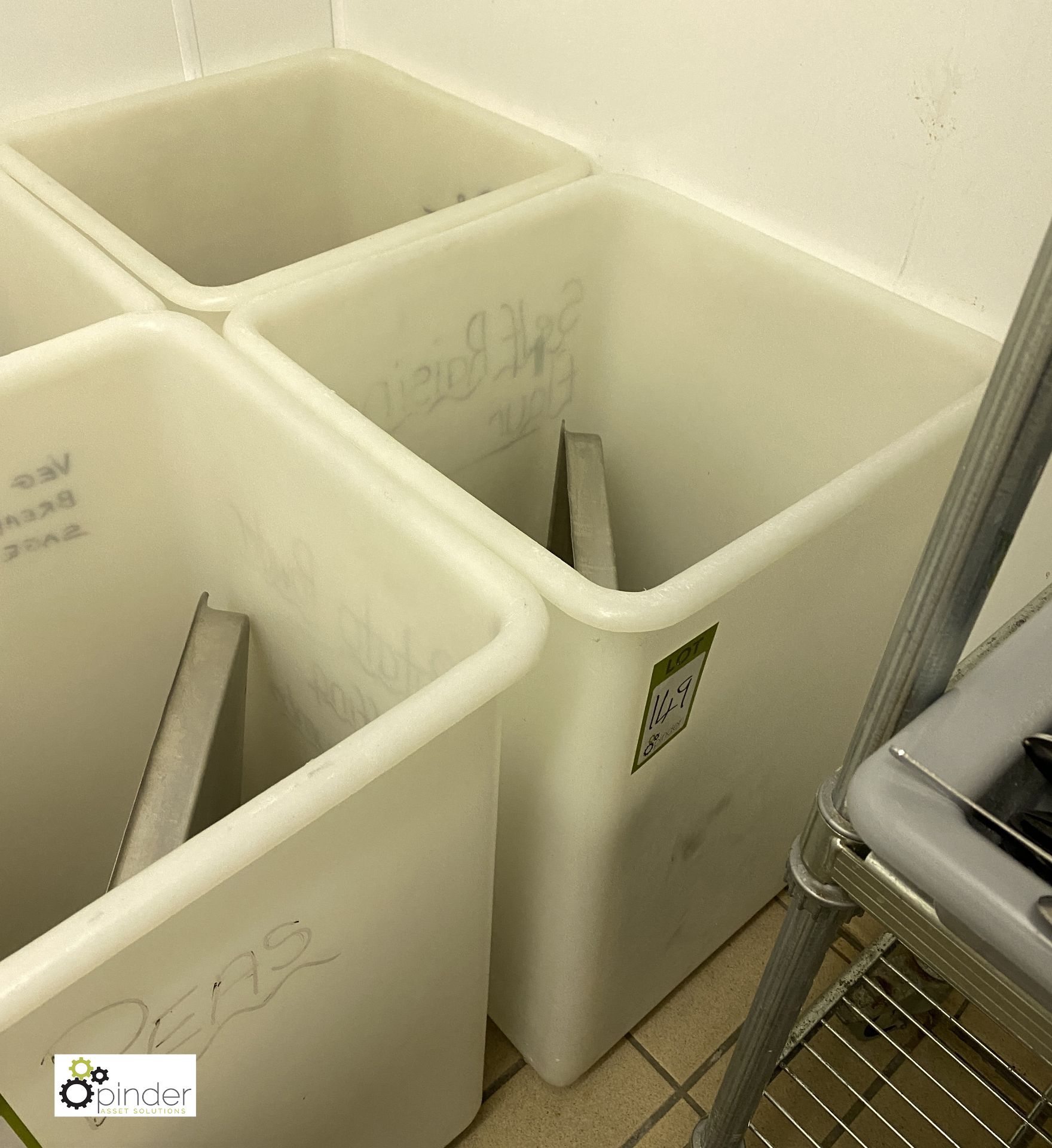 2 mobile Ingredient Bins, with lids