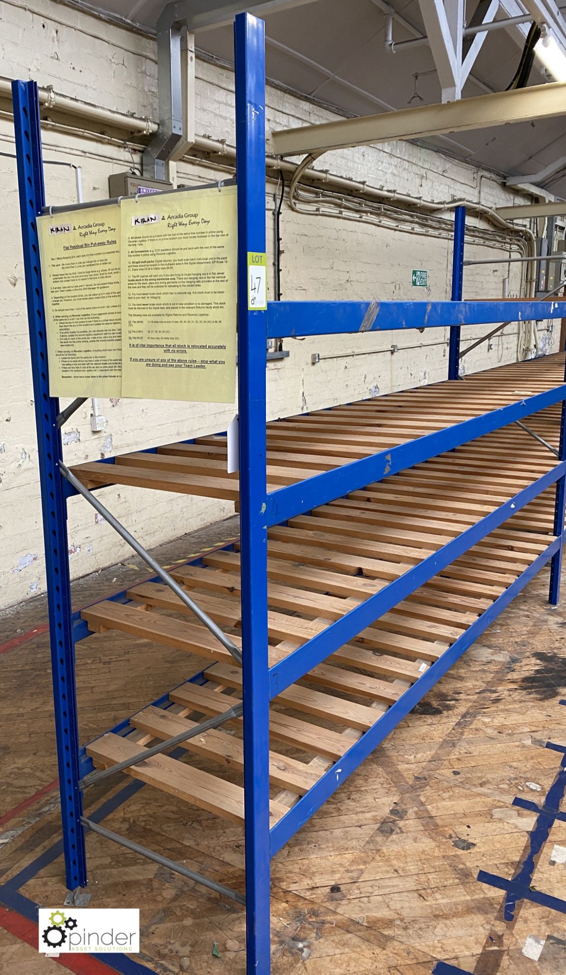 6 bays boltless Racking comprising 8 uprights 2100mm x 620mm wide, 48 beams 2930mm, with timber slot - Image 4 of 4