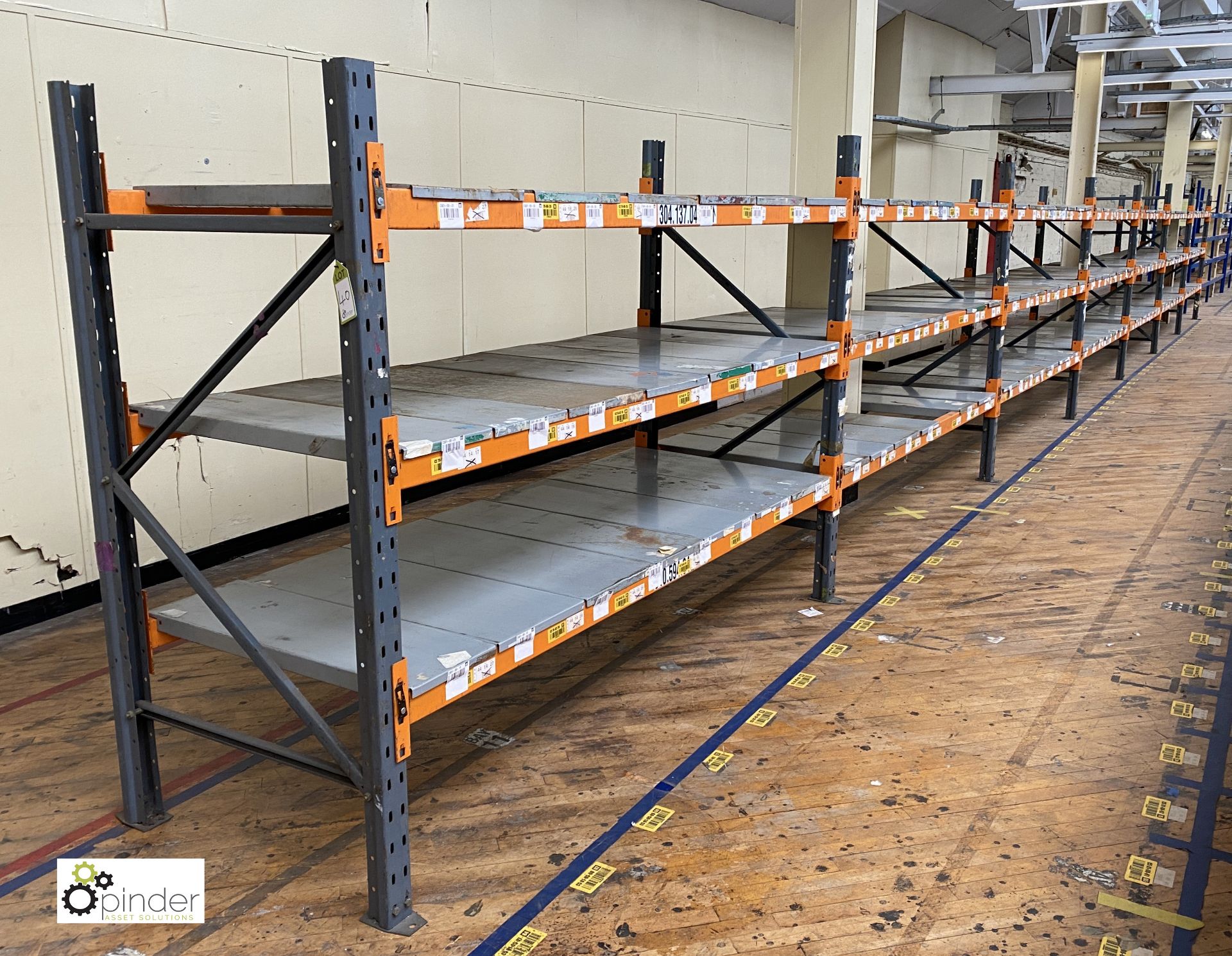 7 bays Dexion Speedlock Racking comprising 8 uprights approx 1840mm x 910mm wide, 42 beams 2440mm,