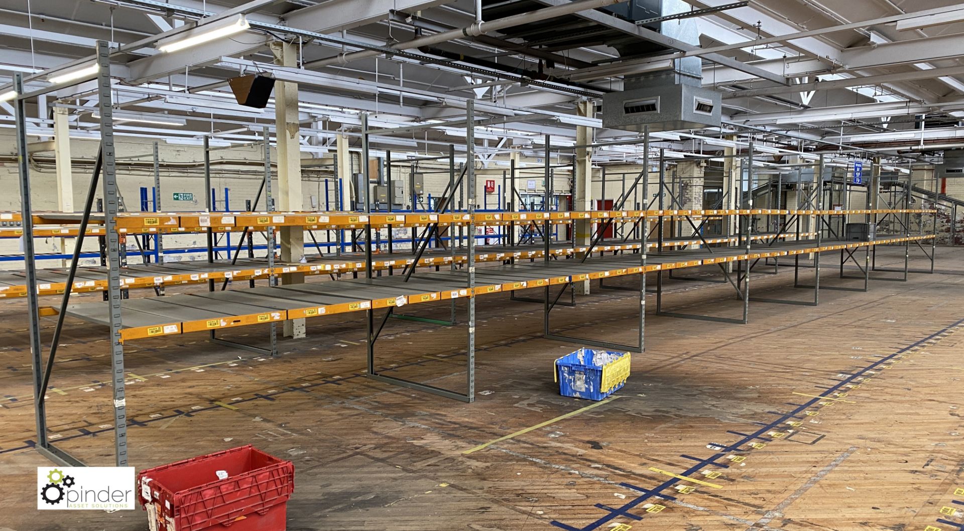 7 bays medium duty Racking comprising 8 uprights 2480mm x 1370mm wide, 28 beams 2740mm, slot in