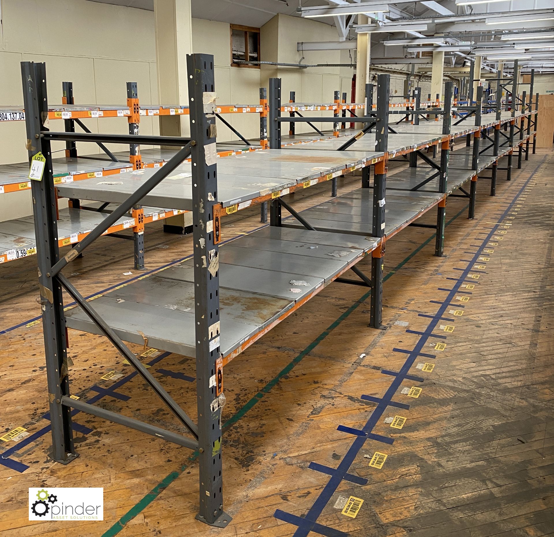 8 bays Dexion Speedlock Racking comprising 9 uprights approx 1840mm x 910mm wide, 32 beams 2120mm, - Image 2 of 6