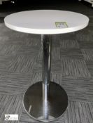 Chrome base Posers Table, with white top