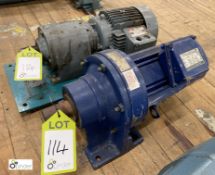 2 Geared Motors, 0.75kw and 1.1kw